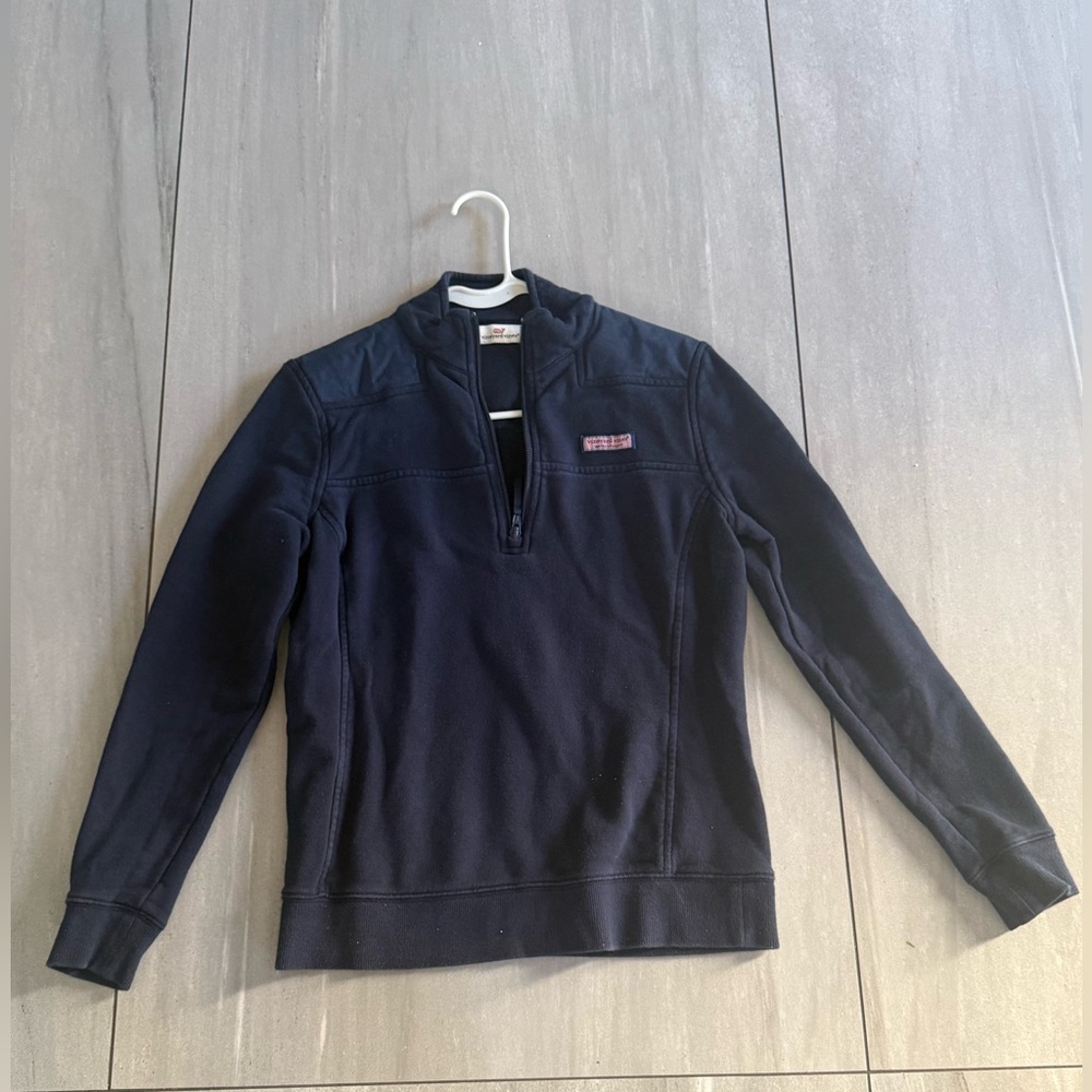 Vineyard Vines Navy 1/4 Zip Pullover - Embroidered Logo